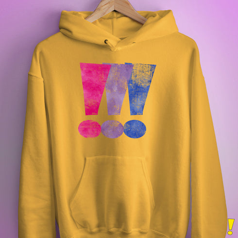 Bisexual Pride Exclamation Points Hoodie - Mustard